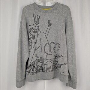 Fielder Bonobos Men's XL Hiking Nature Rabbit Outdoor Peace Gray Sweatshirt